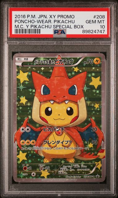 PSA 10 Mega Charizard Y Poncho-Wearing Pikachu 208/XY-P Promo pokemon