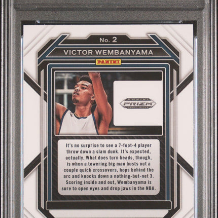 2023-24 Panini Prizm Draft Picks #2 Victor Wembanyama RC Rookie PSA 10