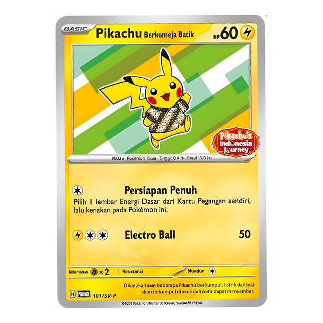 Indonesian Promo Card Pikachu in Batik 