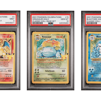 2021 Pokemon Charizard Venusaur Blastoise Set Celebrations Classic Holo PSA 9 10