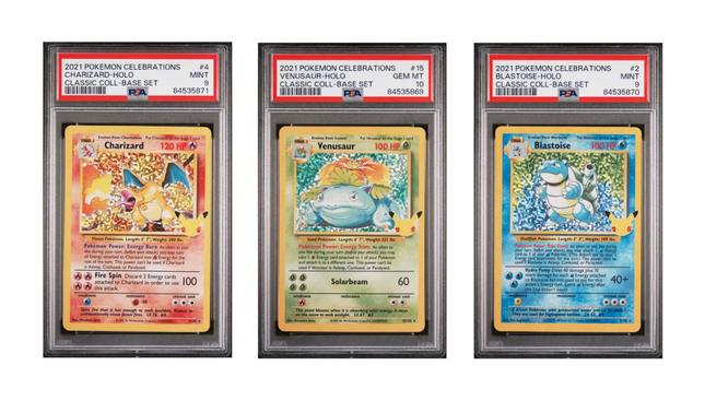 2021 Pokemon Charizard Venusaur Blastoise Set Celebrations Classic Holo PSA 9 10