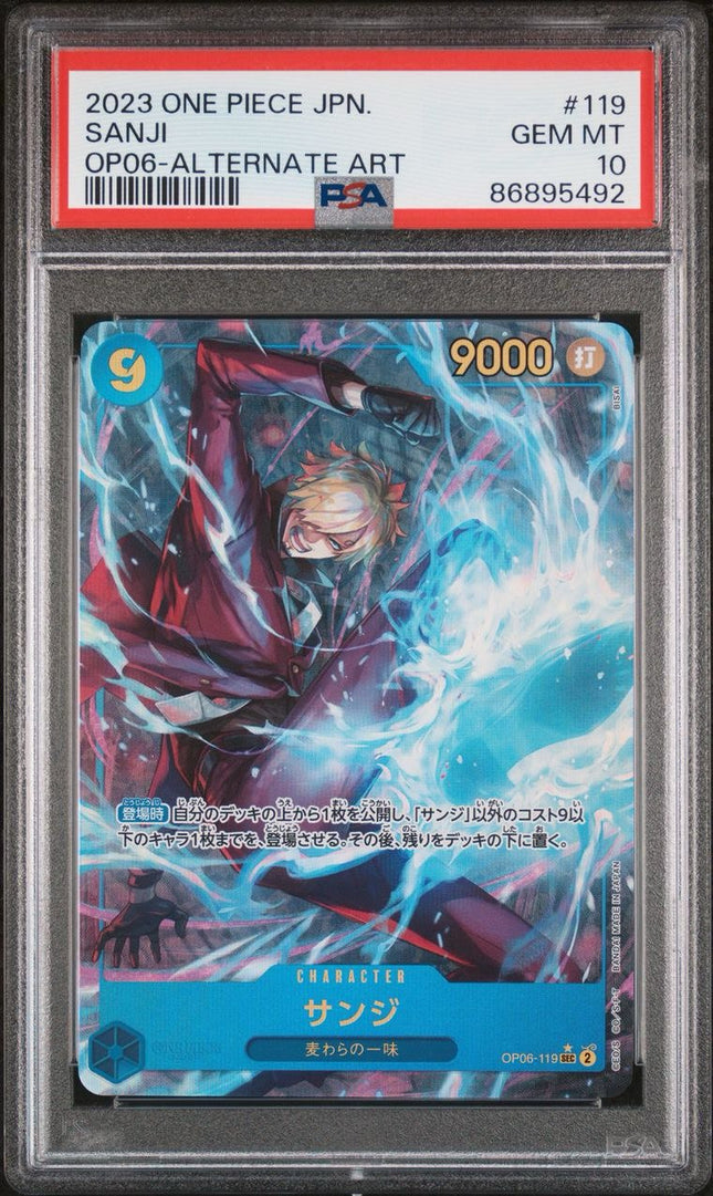 PSA 10 SANJI OP06-119 ALT ART JAPANESE ONE PIECE CARD