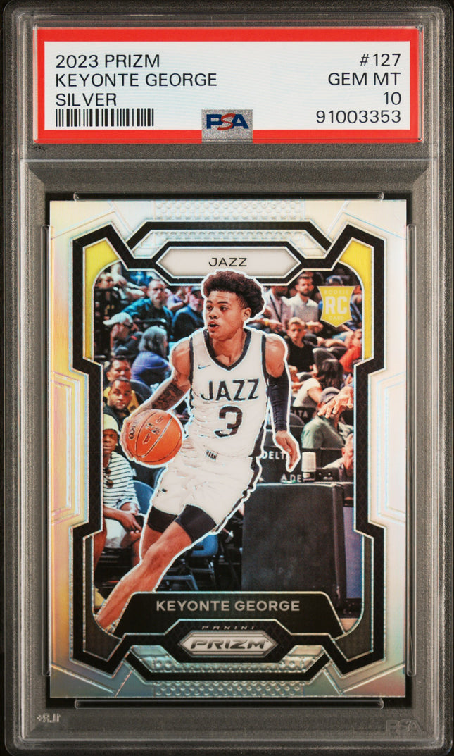 2023-24 Keyonte George Silver Prizm Rookie RC #127 PSA 10  Panini Prizm