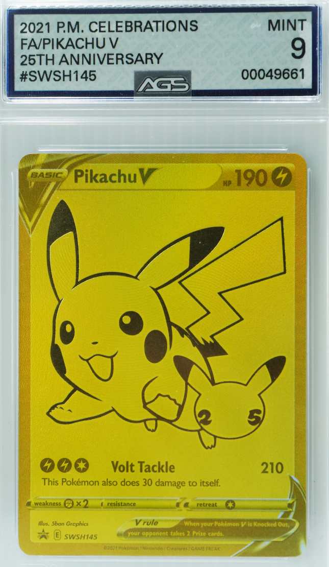 2021 PM CELEBRATIONS FA/PIKACHU V 25 週年 GOLD | AGS-薄荷 9